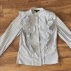 Banana Republic Blue and White Striped Blouse
